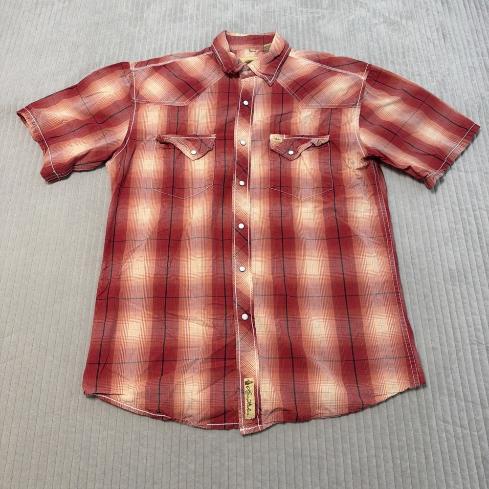 Larry Mahan Shirt Mens Western Pearl Snap Cowboy Collection Rodeo Short Sleeve L